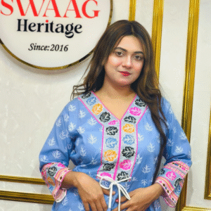 Blue 2-piece long Anarkali dress