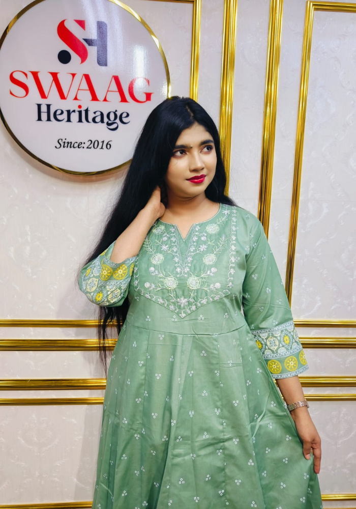 2-Piece Long Anarkali Dress with Sequence and Embroidery work - Image 4