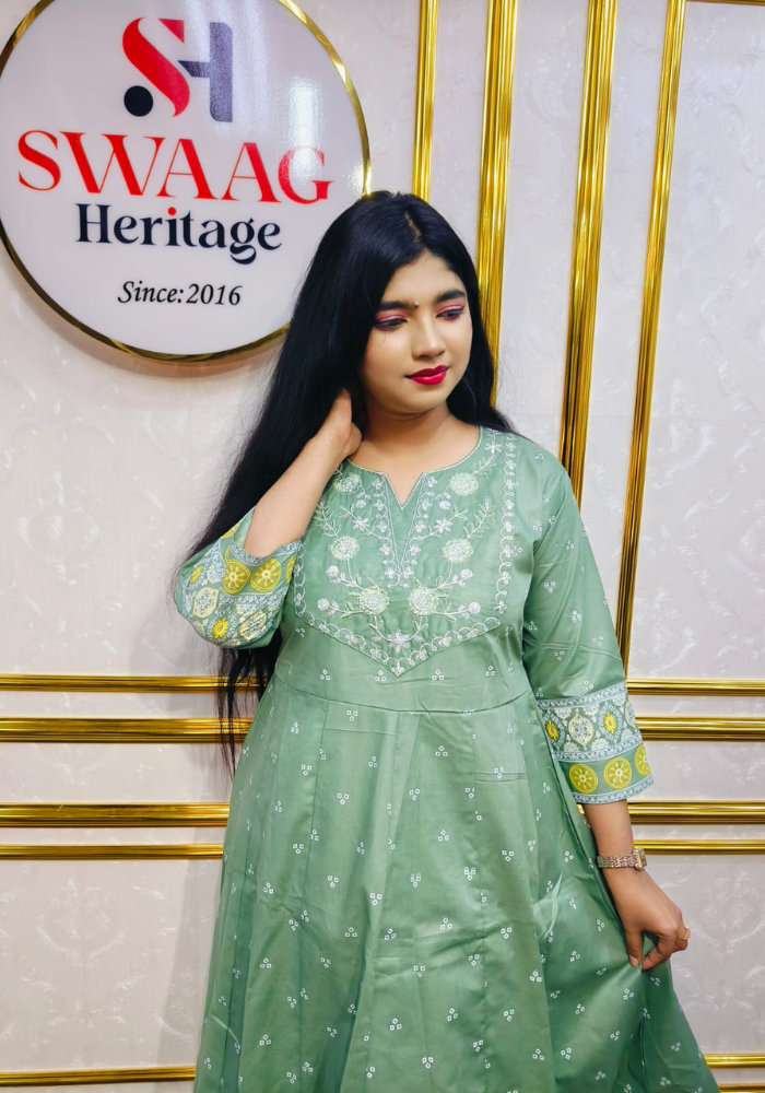 2-Piece Long Anarkali Dress with Sequence and Embroidery work - Image 3