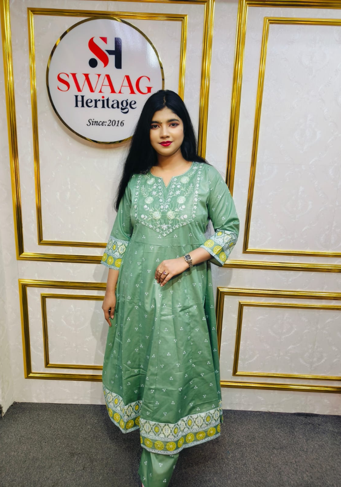 2-Piece Long Anarkali Dress with Sequence and Embroidery work - Image 2