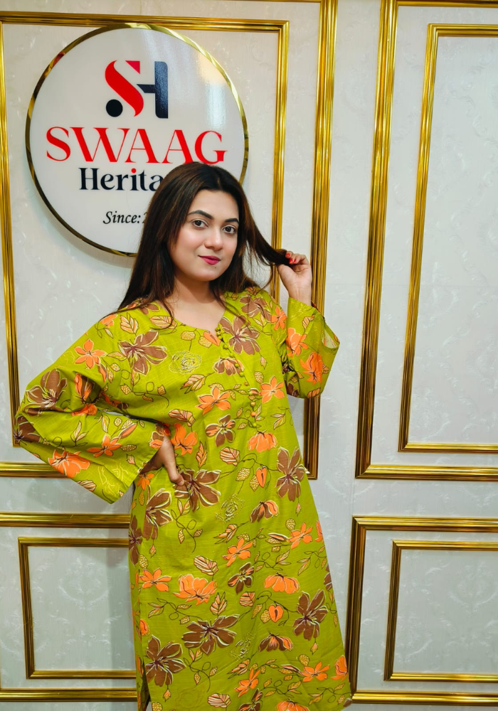 Premium cotton Floral Printed Long 2 Piece Dress