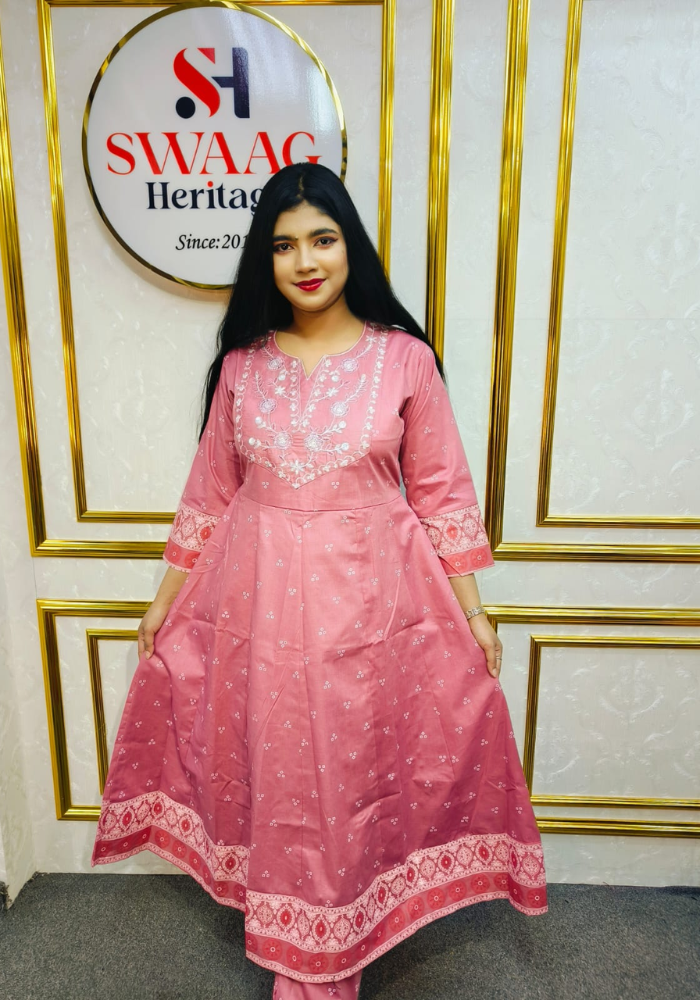 2-Piece Long Anarkali Dress with Sequence and Embroidery work - Image 4