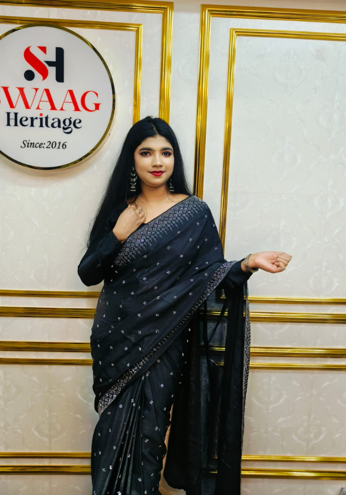 Midnight Elegance black Designer Saree