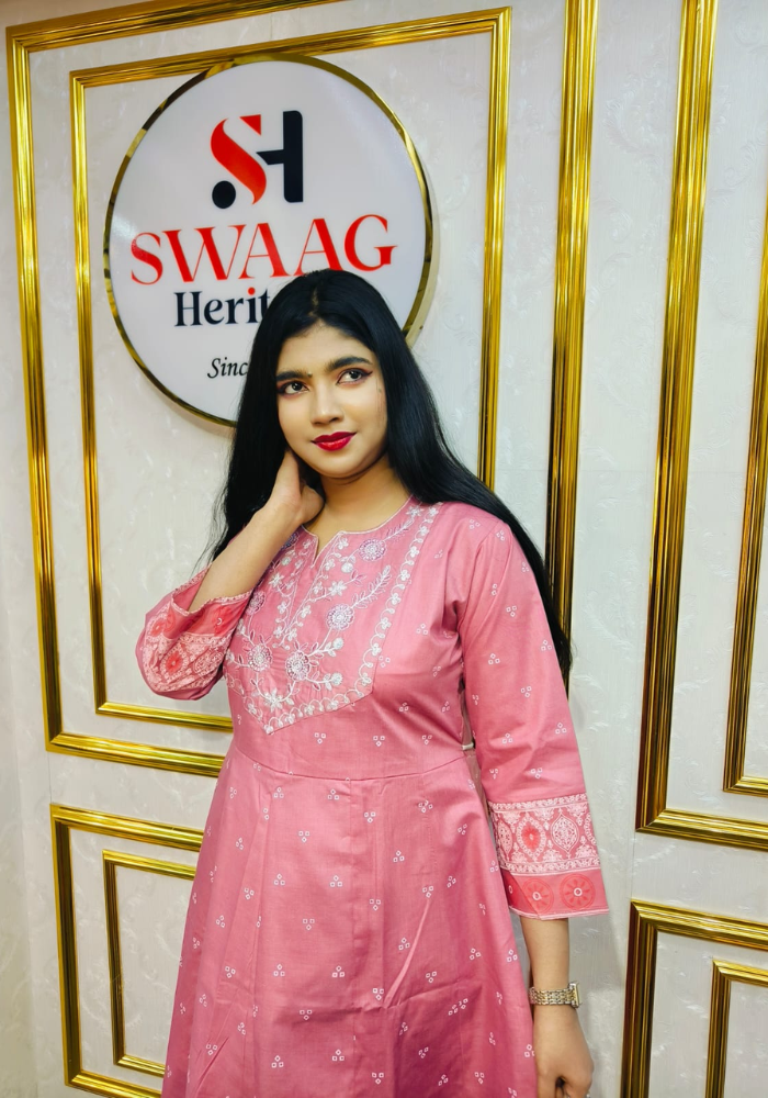 2-Piece Long Anarkali Dress with Sequence and Embroidery work