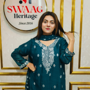Premium Zari Embroidered chiffon Georgette 3 Piece Dress | SWAAG Heritage