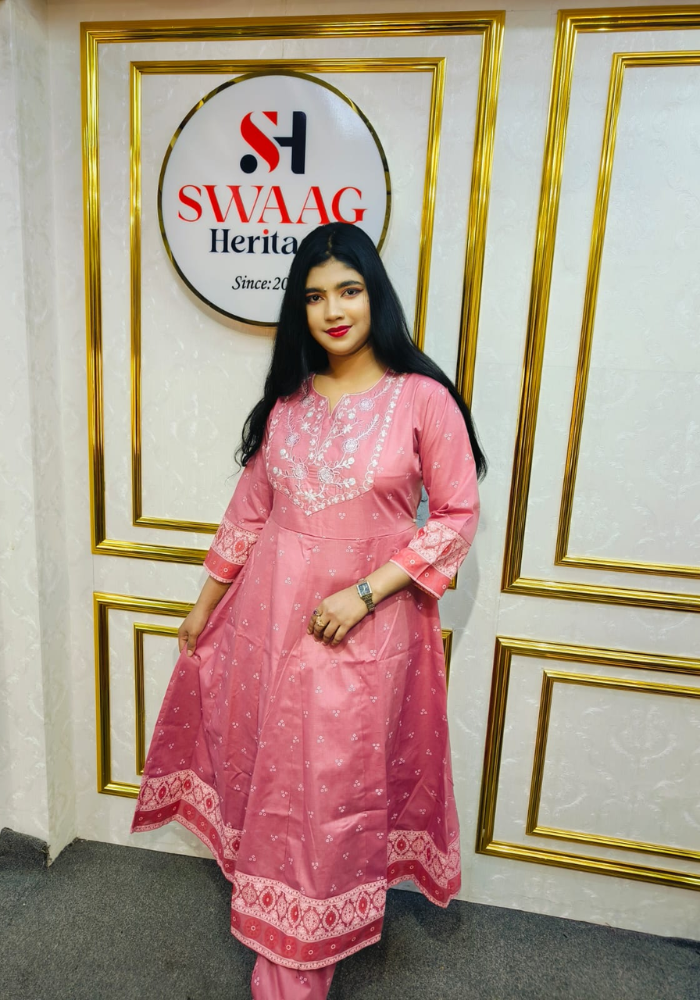 2-Piece Long Anarkali Dress with Sequence and Embroidery work - Image 2