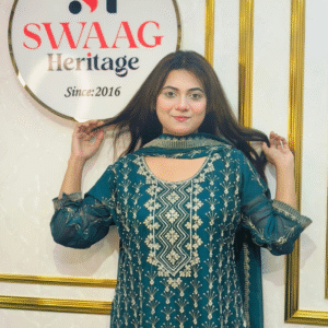 Premium Zari Embroidered chiffon Georgette 3 Piece Dress | SWAAG Heritage
