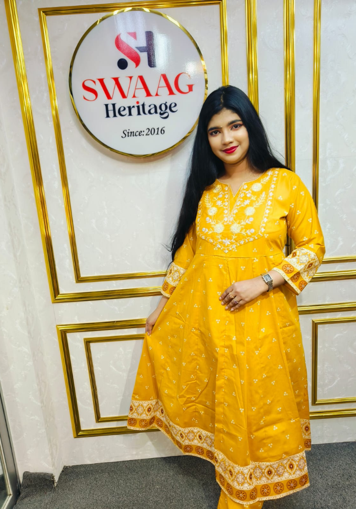 2-Piece Long Anarkali Dress with Sequence and Embroidery work - Image 2