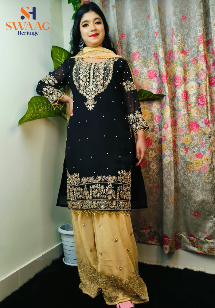 Pakistani inspired design Sarara Gharara Dress - Image 2