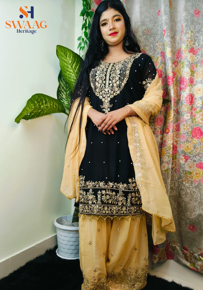 Pakistani inspired design Sarara Gharara Dress - Image 6