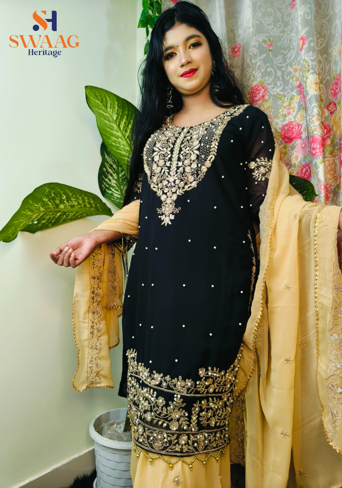 Pakistani inspired design Sarara Gharara Dress