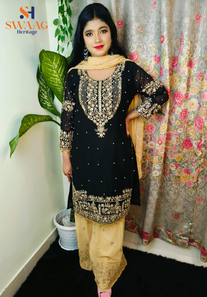Pakistani inspired design Sarara Gharara Dress - Image 5