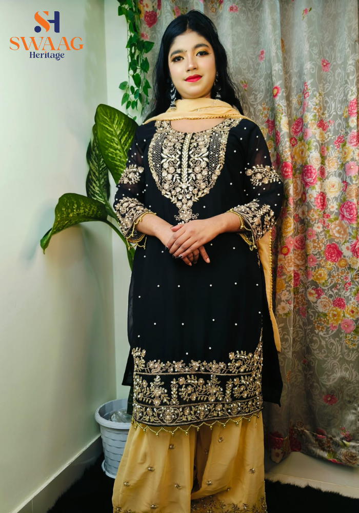 Pakistani inspired design Sarara Gharara Dress - Image 4