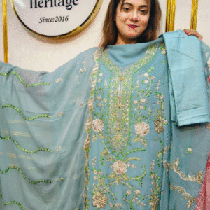 Royal Embroidered and sequence work 3-Piece Unstitched Suit