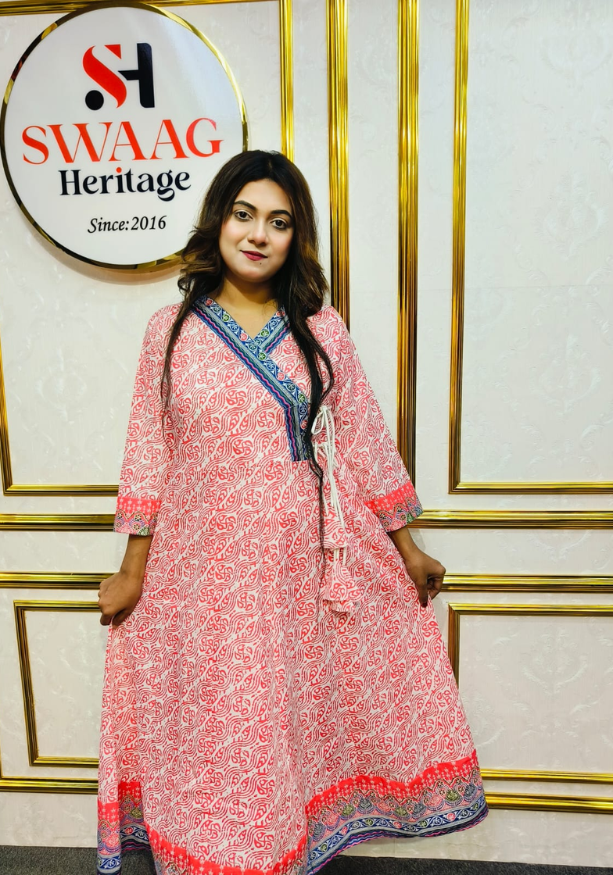 Boutique 2-Piece Long Anarkali Dress in Pure Cotton - Image 6