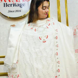 Premium Zari Embroidered chiffon Georgette 3 Piece Unstitched Dress