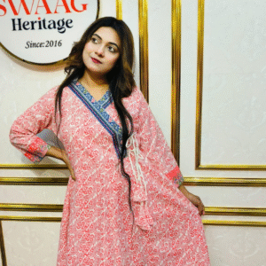 Boutique 2-Piece Long Anarkali Dress in Pure Cotton