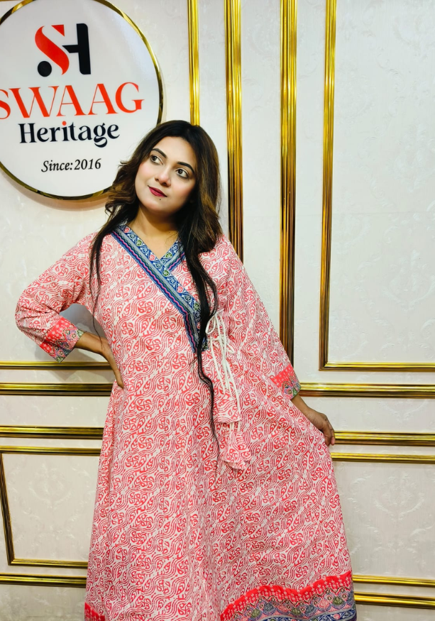 Boutique 2-Piece Long Anarkali Dress in Pure Cotton