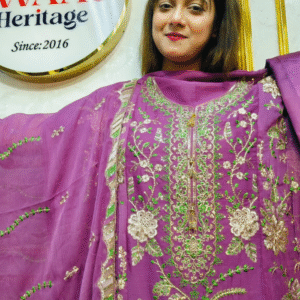 Royal Embroidered and sequence work 3-Piece Unstitched Suit