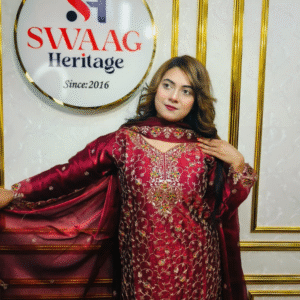Luxury pakistani inspired Embroidered Party Wear Three Piece