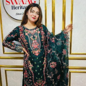 Luxury pakistani inspired Embroidered Party Wear Three Piece