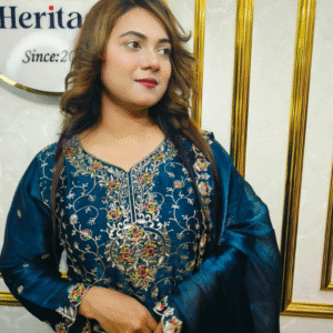 Luxury pakistani inspired Embroidered Party Wear Three Piece