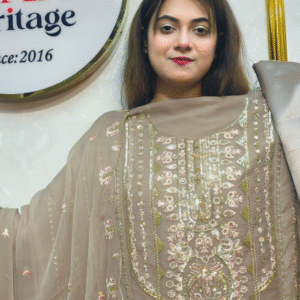 Royal Embroidered and sequence work 3-Piece Unstitched Suit