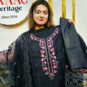 Premium Zari Embroidered organza 3 Piece Unstitched Dress