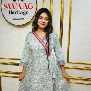 Boutique 2-Piece Long Anarkali Dress in Pure Cotton