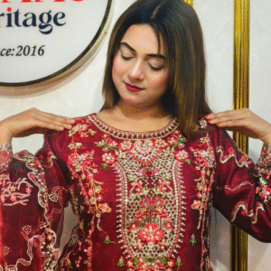 Luxury pakistani inspired Embroidered Party Wear Three Piece