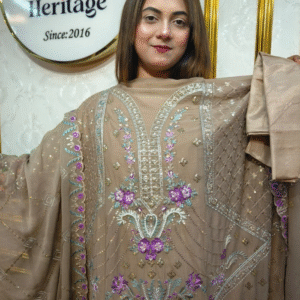 Luxury pakistani inspired Embroidered Party Wear unstitched Dress