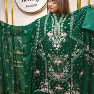 Luxury pakistani inspired Embroidered Party Wear unstitched Dress