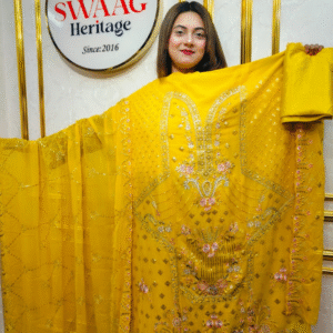 Luxury pakistani inspired Embroidered Party Wear unstitched Dress