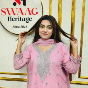 Premium Zari Embroidered chiffon Georgette 3 Piece Dress | SWAAG Heritage