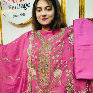 Royal Embroidered and sequence work 3-Piece Unstitched Suit