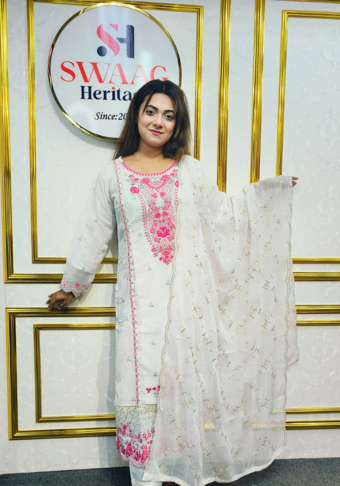 premium-chiffon Georgette Embroidered 3-Piece Set - Image 2