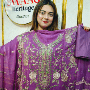 Royal Orchid Embroidered Three-Piece Suit unstitched Dress