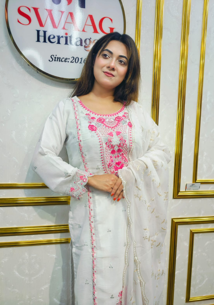 premium-chiffon Georgette Embroidered 3-Piece Set