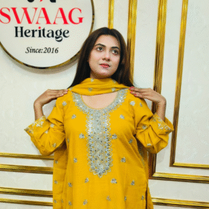 Premium Zari Embroidered chiffon Georgette 3 Piece Dress with stone