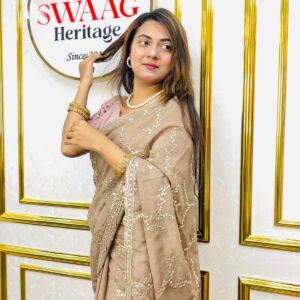 Luxury Sequence work soft georgette Saree for Women | Elegant Party Wear Saree – Swaag Heritage