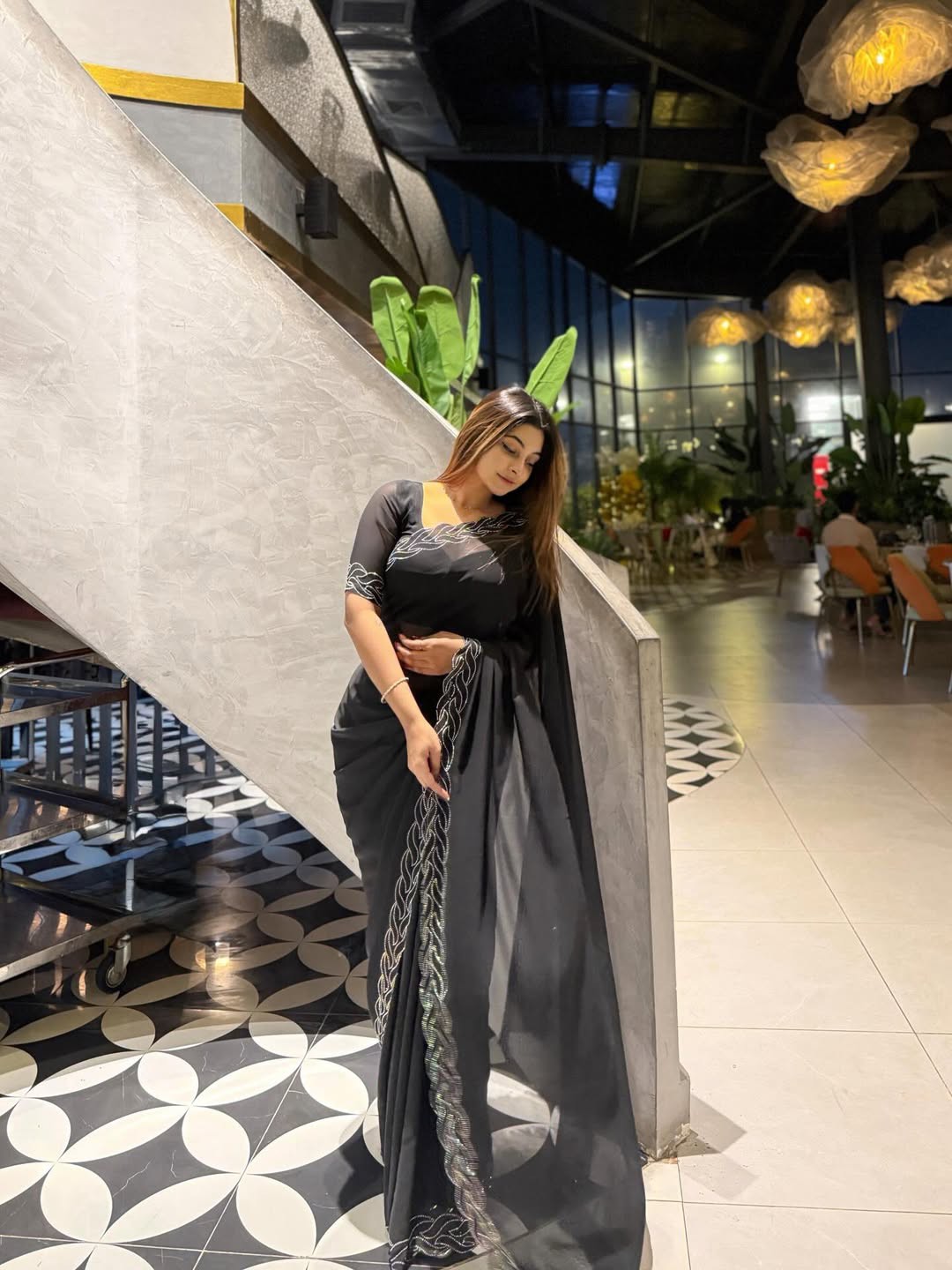 Exclusive Party wear Black saree online in bd - Image 4