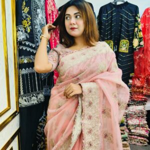 Soft Pink Party Wear Saree by swag Heritage